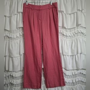 Ann Taylor LOFT Marisa 100% Linen Wide Leg Trousers
